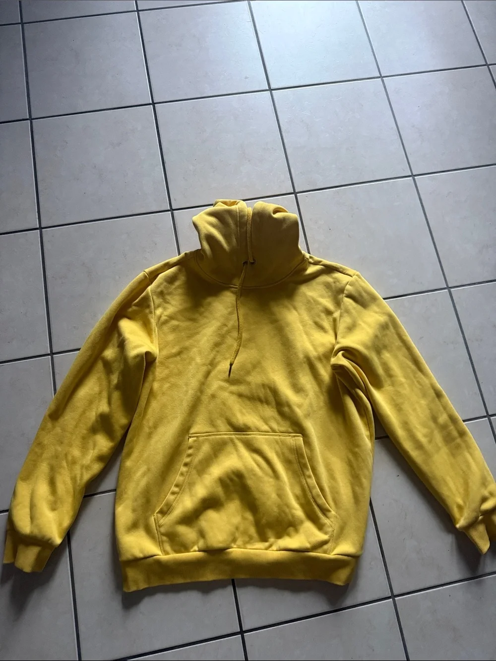 Yellow High-Neck Pullover Sweatshirt - Men